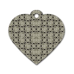 Interlace Arabesque Pattern Dog Tag Heart (Two Sides)