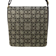 Interlace Arabesque Pattern Flap Messenger Bag (L) 