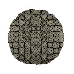 Interlace Arabesque Pattern Standard 15  Premium Flano Round Cushions