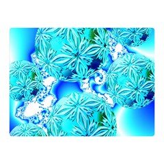 Blue Ice Crystals, Abstract Aqua Azure Cyan Double Sided Flano Blanket (mini)  by DianeClancy