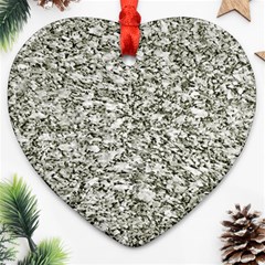 Black And White Abstract Texture Heart Ornament (2 Sides) by dflcprints