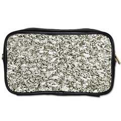 Black And White Abstract Texture Toiletries Bags 2-side by dflcprints