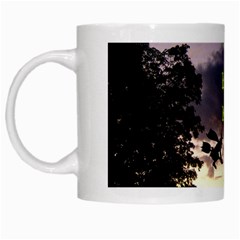 Happy Halloween Night Witch Flying White Mugs by canvasngiftshop