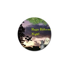 Happy Halloween Night Witch Flying Golf Ball Marker (4 Pack) by canvasngiftshop