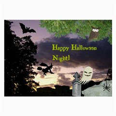 Happy Halloween Night Witch Flying Large Glasses Cloth (2-side) by canvasngiftshop