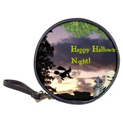 Happy Halloween Night Witch Flying Classic 20-cd Wallets by canvasngiftshop