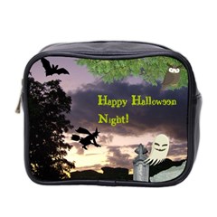 Happy Halloween Night Witch Flying Mini Toiletries Bag 2-side by canvasngiftshop