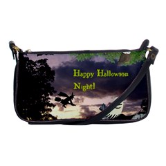 Happy Halloween Night Witch Flying Shoulder Clutch Bags by canvasngiftshop