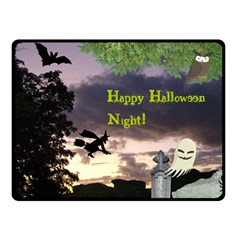 Happy Halloween Night Witch Flying Fleece Blanket (small) by canvasngiftshop