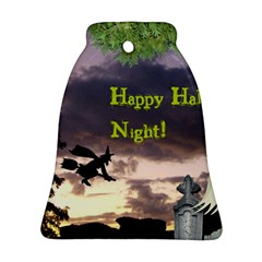 Happy Halloween Night Witch Flying Ornament (bell)  by canvasngiftshop