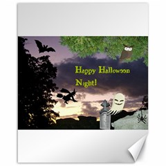 Happy Halloween Night Witch Flying Canvas 16  X 20   by canvasngiftshop