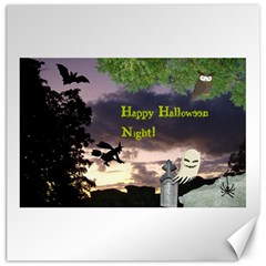 Happy Halloween Night Witch Flying Canvas 20  X 20   by canvasngiftshop