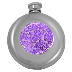 Festive Chic Purple Stone Glitter  Round Hip Flask (5 oz)