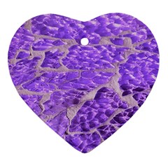 Festive Chic Purple Stone Glitter  Heart Ornament (2 Sides)