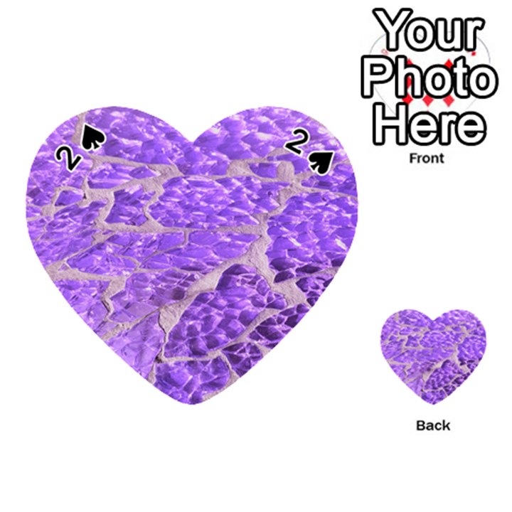 Festive Chic Purple Stone Glitter  Playing Cards 54 (Heart) 