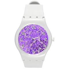 Festive Chic Purple Stone Glitter  Round Plastic Sport Watch (M)