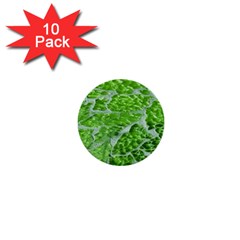 Festive Chic Green Glitter Shiny Glamour Sparkles 1  Mini Buttons (10 Pack)  by yoursparklingshop