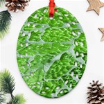 Festive Chic Green Glitter Shiny Glamour Sparkles Ornament (Oval Filigree)  Front