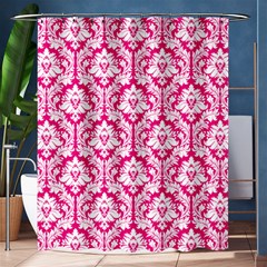 Hot Pink Damask Pattern Shower Curtain 60  x 72  (Medium) 