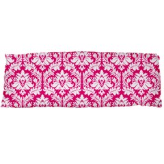 Hot Pink Damask Pattern Body Pillow Case Dakimakura (Two Sides)