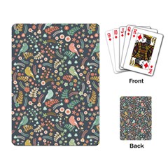 Vintage Flowers And Birds Pattern Playing Card by TastefulDesigns