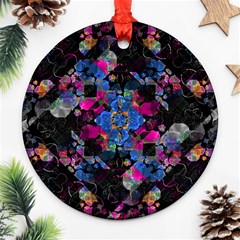 Stylized Geometric Floral Ornate Ornament (round)  by dflcprints