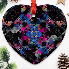 Stylized Geometric Floral Ornate Ornament (heart)  by dflcprints