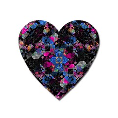 Stylized Geometric Floral Ornate Heart Magnet by dflcprints