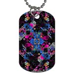 Stylized Geometric Floral Ornate Dog Tag (One Side) Front