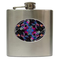 Stylized Geometric Floral Ornate Hip Flask (6 Oz) by dflcprints