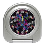 Stylized Geometric Floral Ornate Travel Alarm Clocks Front