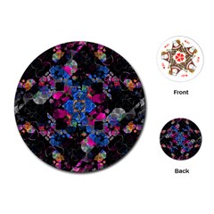 Stylized Geometric Floral Ornate Playing Cards (round)  by dflcprints