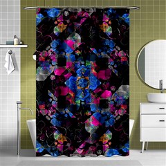 Stylized Geometric Floral Ornate Shower Curtain 48  X 72  (small)  by dflcprints