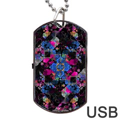 Stylized Geometric Floral Ornate Dog Tag Usb Flash (one Side) by dflcprints