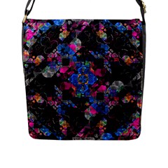 Stylized Geometric Floral Ornate Flap Messenger Bag (l)  by dflcprints