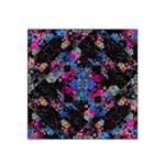 Stylized Geometric Floral Ornate Satin Bandana Scarf Front