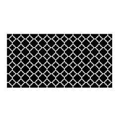 Black & White Quatrefoil Pattern Satin Wrap by Zandiepants