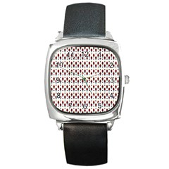 Geometric Retro Patterns Square Metal Watch by TastefulDesigns