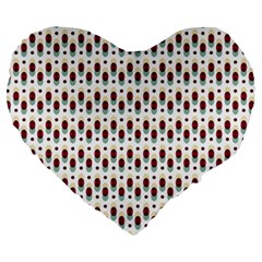 Geometric Retro Patterns Large 19  Premium Heart Shape Cushions by TastefulDesigns