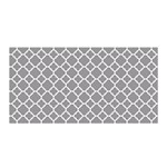 Grey quatrefoil pattern Satin Wrap Front