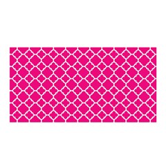 Hot Pink Quatrefoil Pattern Satin Wrap by Zandiepants