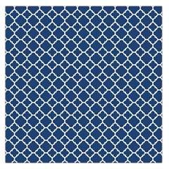 Navy Blue Quatrefoil Pattern Large Satin Scarf (square) by Zandiepants