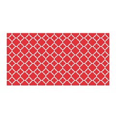 Poppy Red Quatrefoil Pattern Satin Wrap by Zandiepants