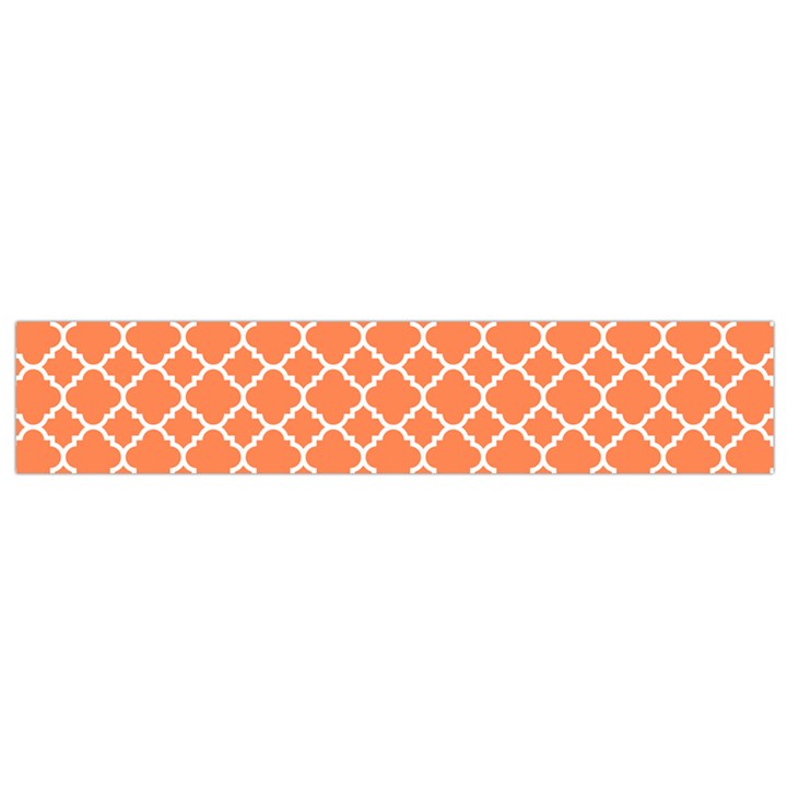 Tangerine orange quatrefoil pattern Flano Scarf (Small)