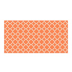 Tangerine Orange Quatrefoil Pattern Satin Wrap by Zandiepants