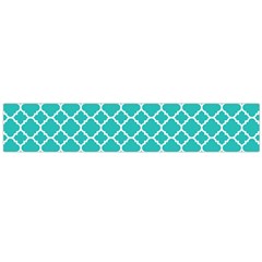 Turquoise Quatrefoil Pattern Flano Scarf (large) by Zandiepants