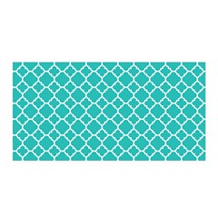 Turquoise Quatrefoil Pattern Satin Wrap by Zandiepants