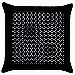 Black White Quatrefoil Classic Pattern Throw Pillow Case (black) by Zandiepants