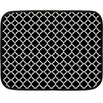 Black White Quatrefoil Classic Pattern Fleece Blanket (Mini) 35 x27  Blanket