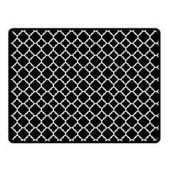 Black White Quatrefoil Classic Pattern Double Sided Fleece Blanket (small)  by Zandiepants